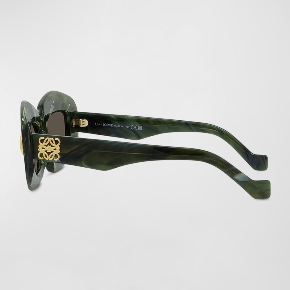 Loewe Emerald Green Acetate Rectangle Sunglasses … - image 4